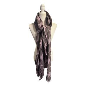 Beck Sondergaard Star Print Scarf Wrap Silk Wool Blend Oversized Gray Purple